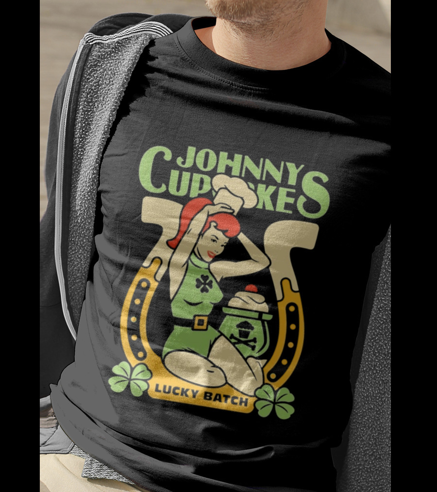 Johnny Cupcakes Lucky Batch Pin Up Girl Horseshoe T-Shirt
