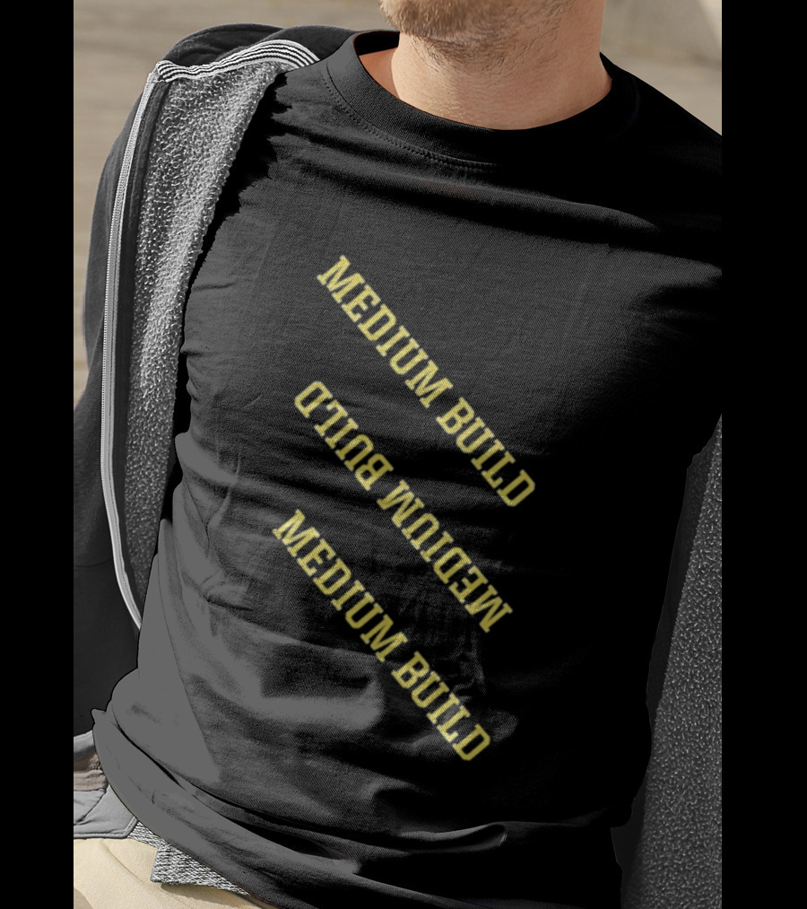 Medium Build Reversed Text Graphics Repetition T-Shirt