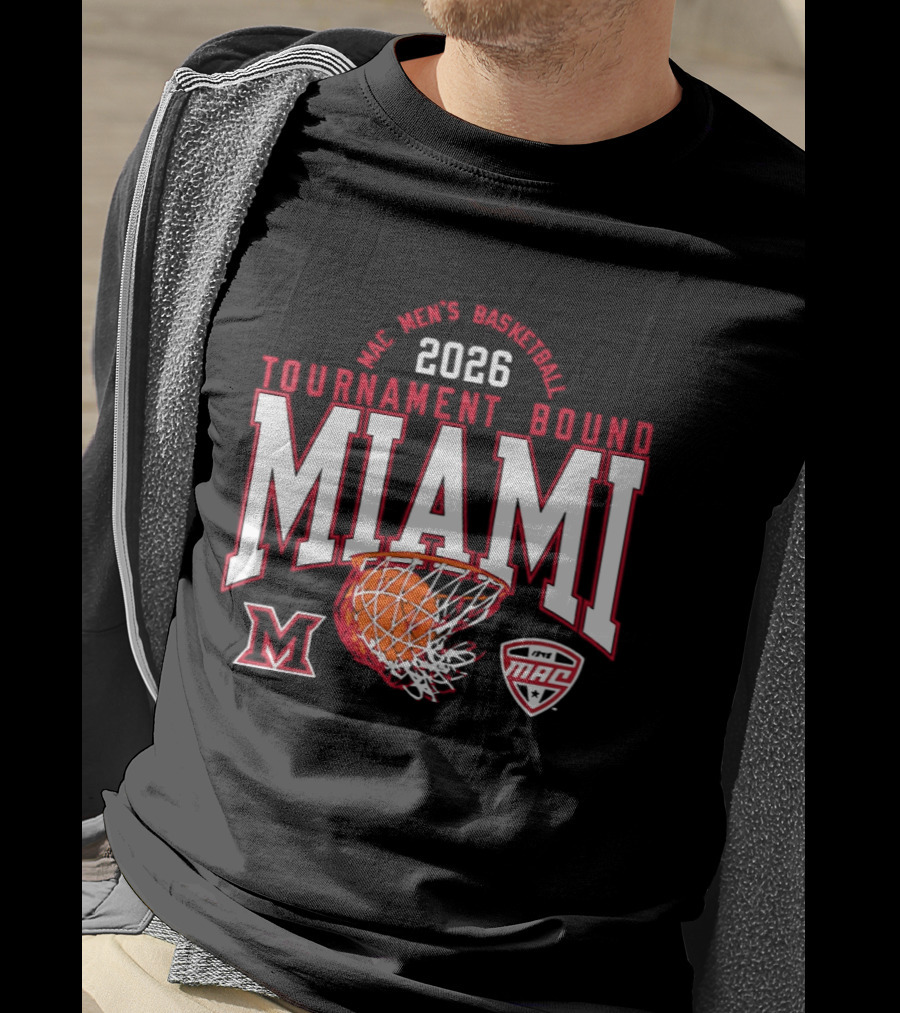 Miami RedHawks Men's Basketball 2026 Tournament Bound MAC Champions T-Shirt