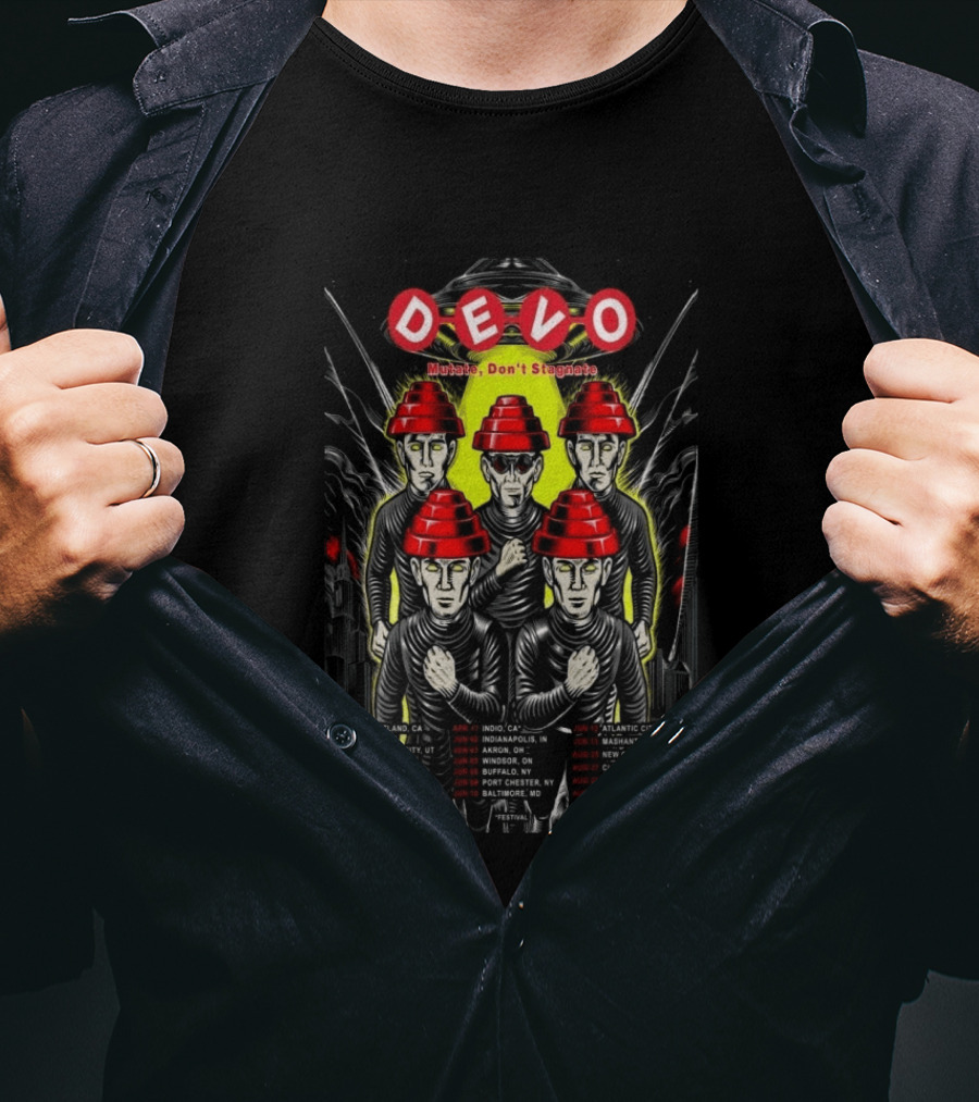 DEVO Mutate Don't Stagnate Summer Tour 2026 Dates And Locations T-Shirt