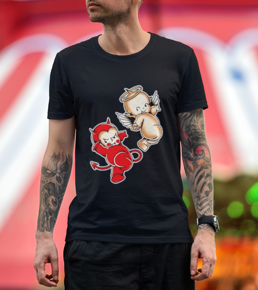 Kewpie Baby Devil Angel Cherubs Vintage Style Cute Cartoon Characters T-Shirt