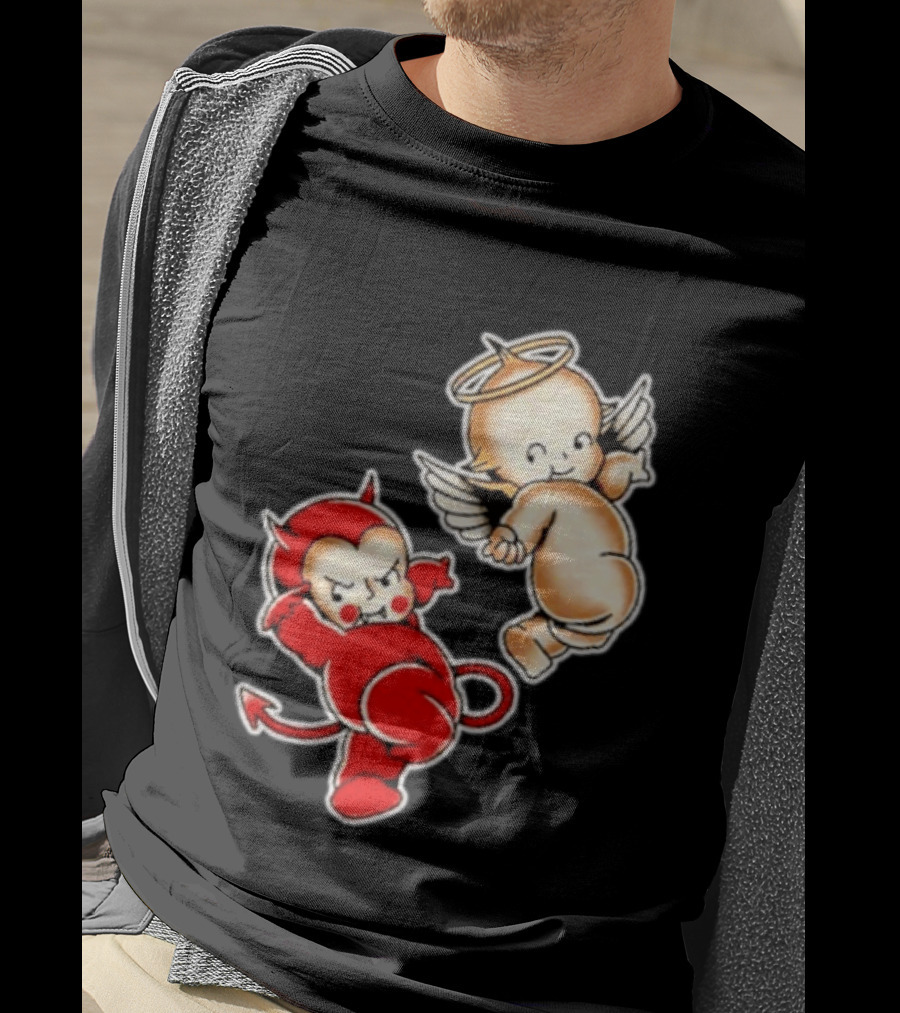 Kewpie Baby Devil Angel Cherubs Vintage Style Cute Cartoon Characters T-Shirt