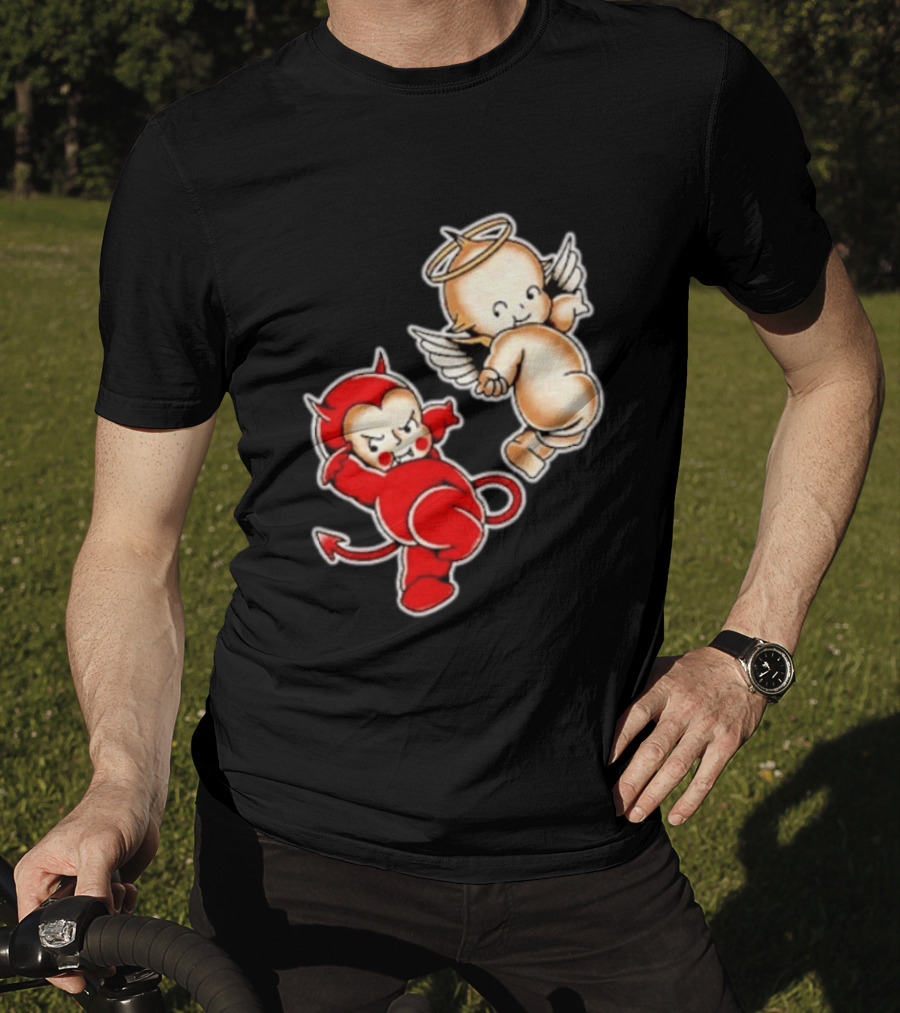 Kewpie Baby Devil Angel Cherubs Vintage Style Cute Cartoon Characters T-Shirt