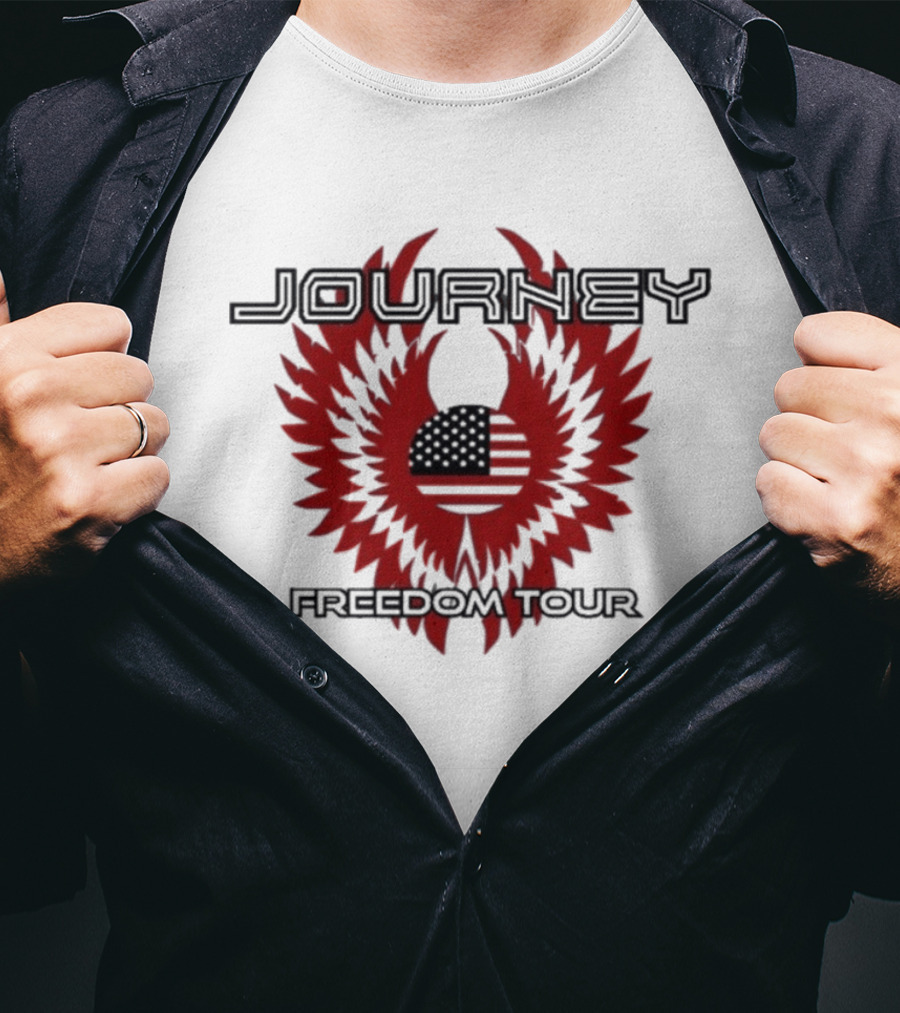 Journey Freedom Tour American Flag Eagle T-Shirt