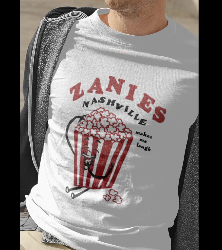 Zanies Nashville Makes Me Laugh Popcorn Cartoon T-Shirt