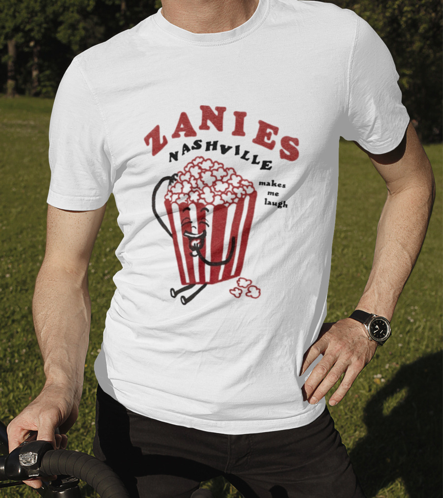 Zanies Nashville Makes Me Laugh Popcorn Cartoon T-Shirt