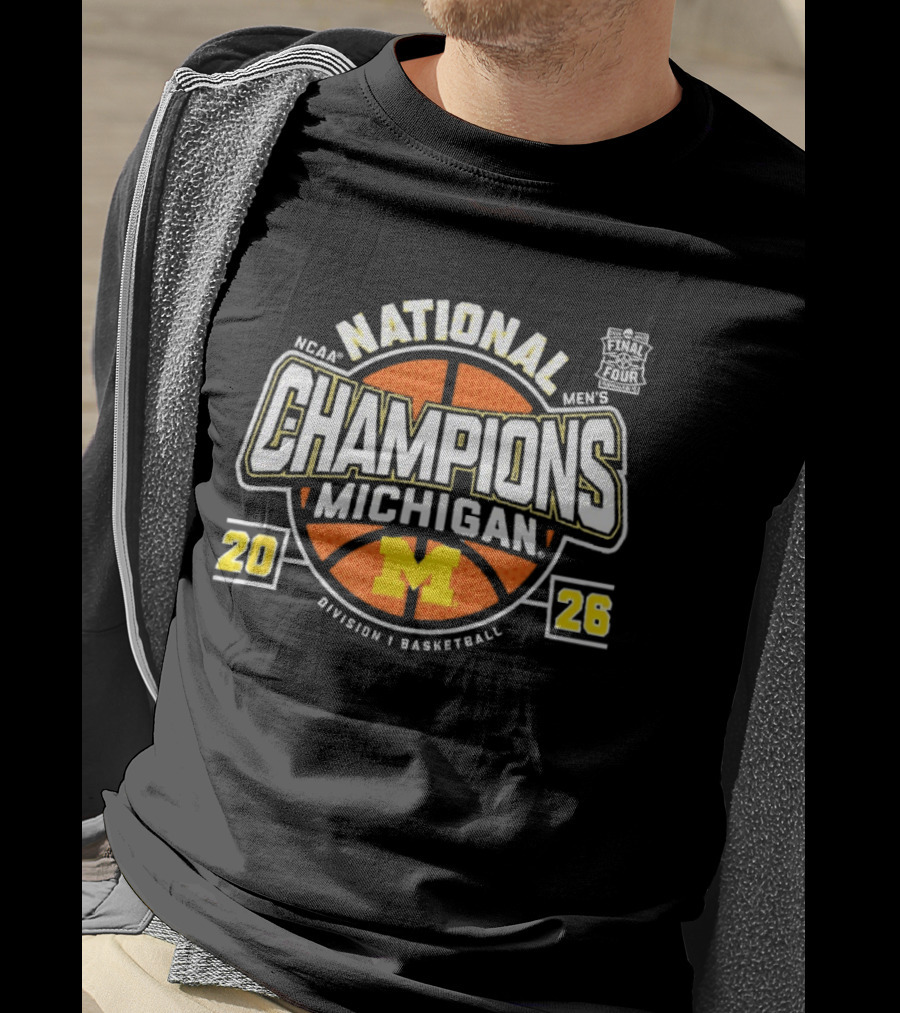 Michigan Wolverines NCAA National Champions 2026 Division I Men's Basketball T-Shirt