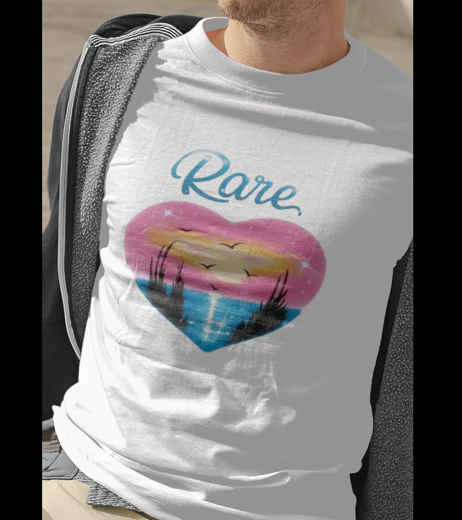 Selena Gomez Rare Heart Sunset Ocean Scene T-Shirt