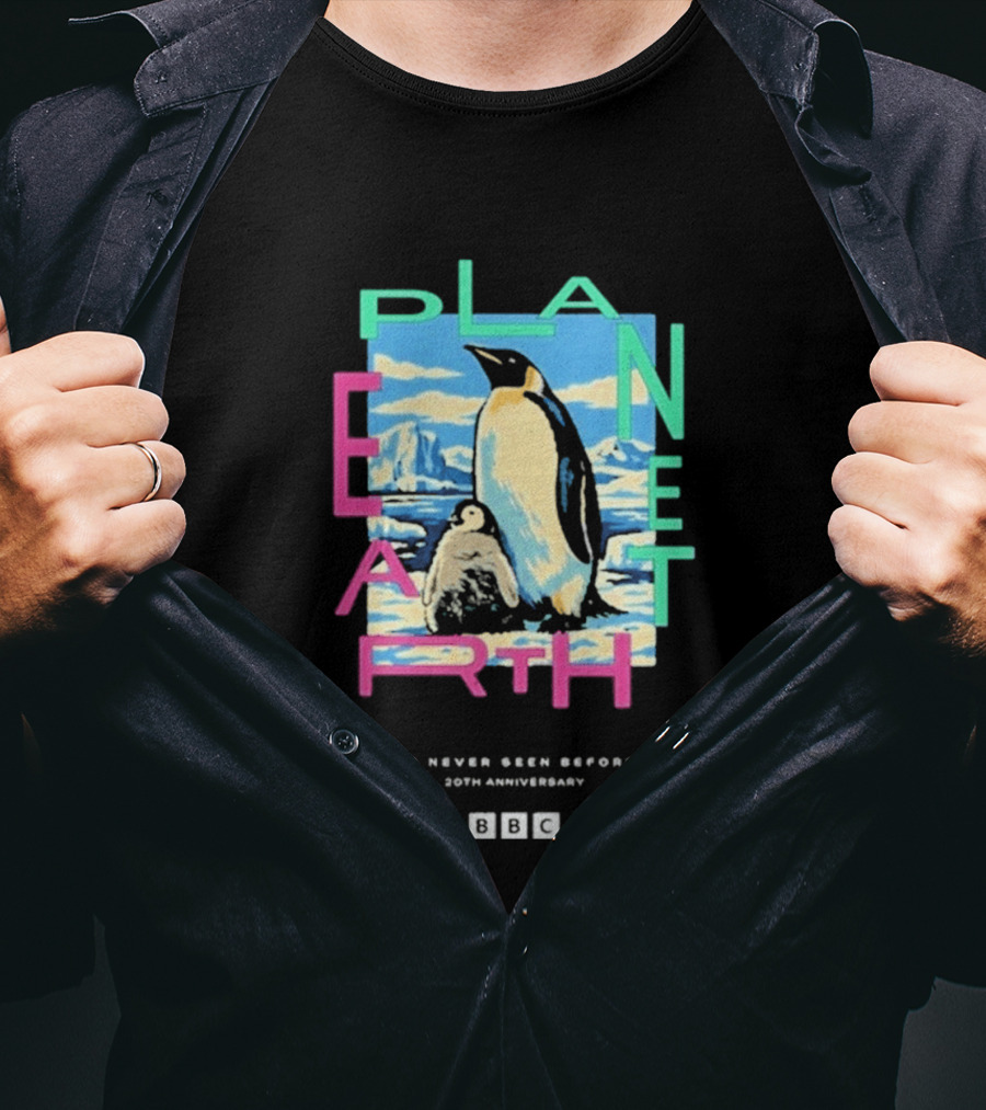 Bbc Earth Planet Earth Penguin As Never Seen Before 50th Anniversary T-Shirt