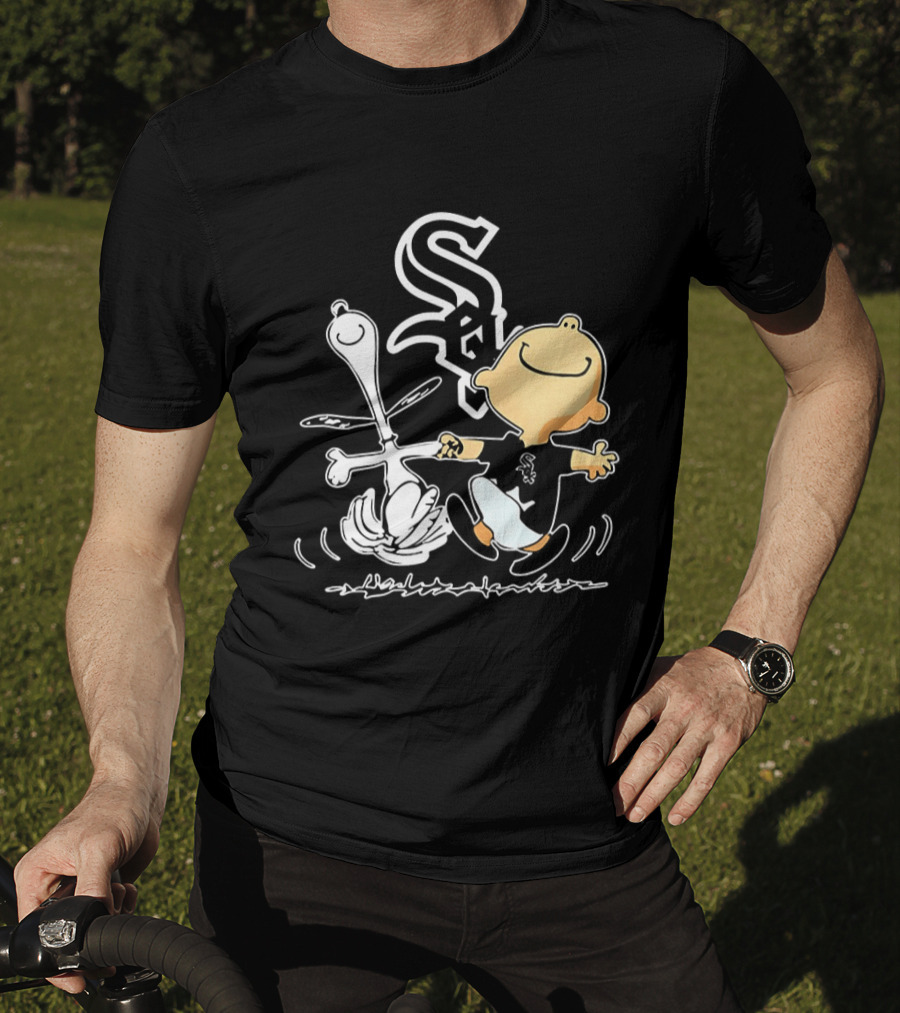 Charlie Brown Snoopy Chicago White Sox Dance Peanuts Comic Strip T-Shirt