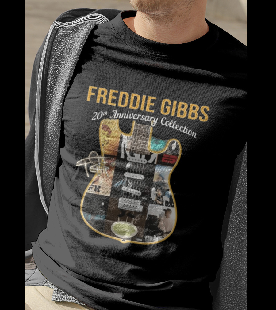 Freddie Gibbs 20th Anniversary Collection Guitar Album T-Shirt