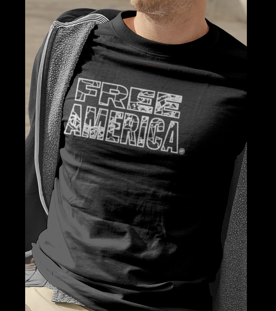 FREE AMERICA Bold Patriotic T-Shirt