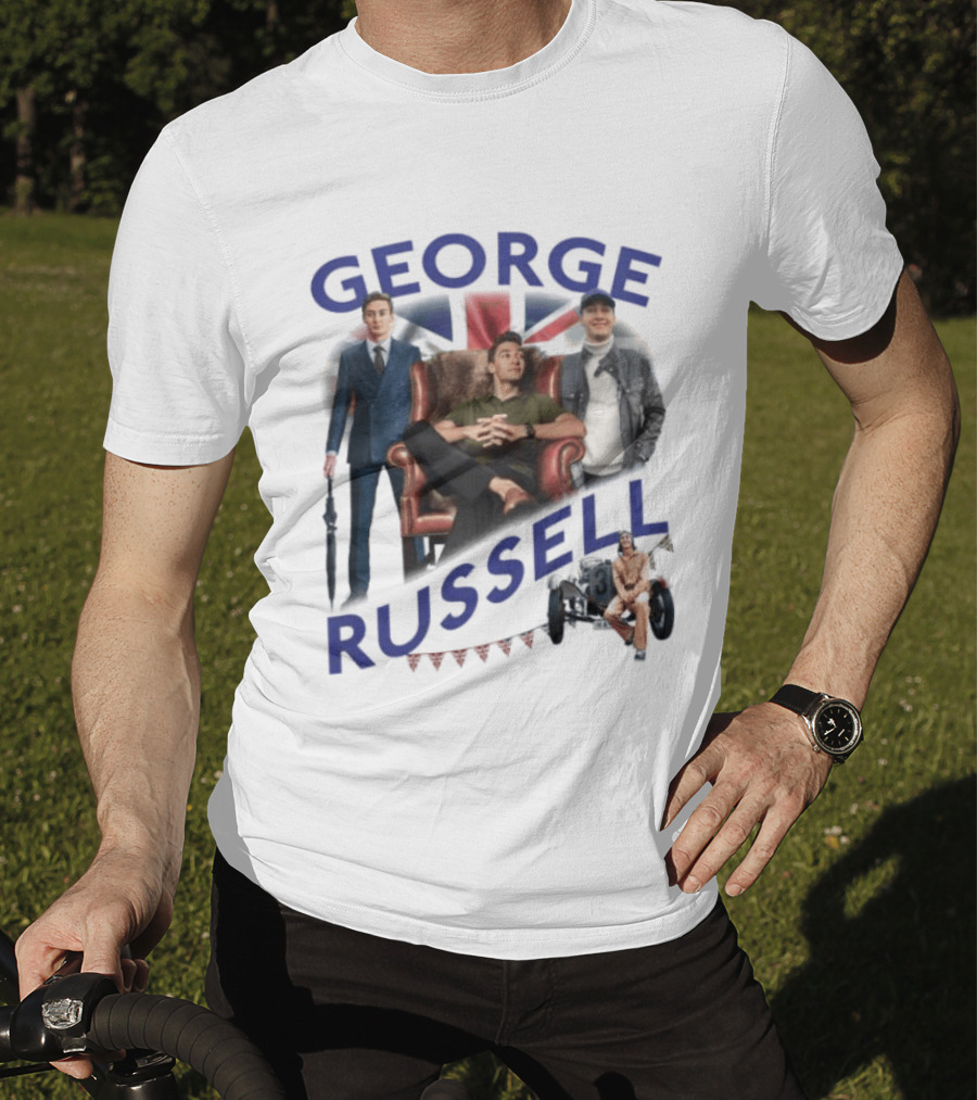George Russell Formula 1 Driver Fashion And Lifestyle Collage T-Shirt