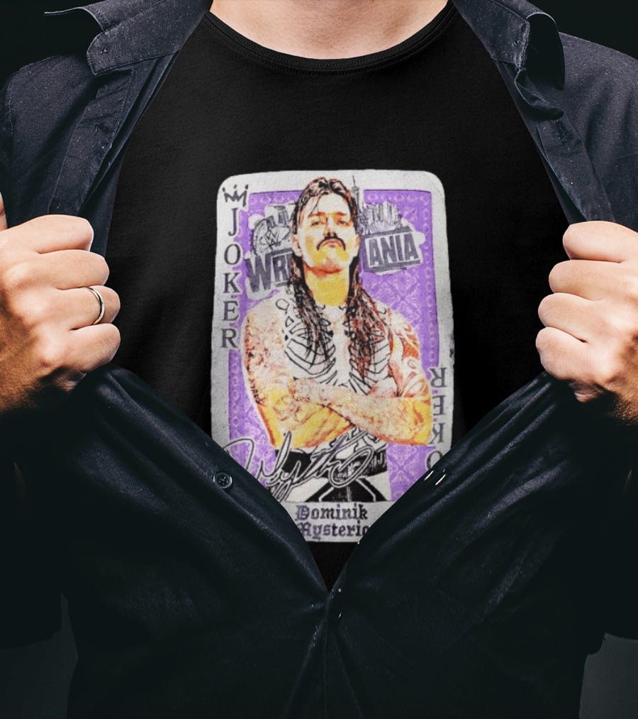 WWE WrestleMania Joker Card Dominik Mysterio T-Shirt