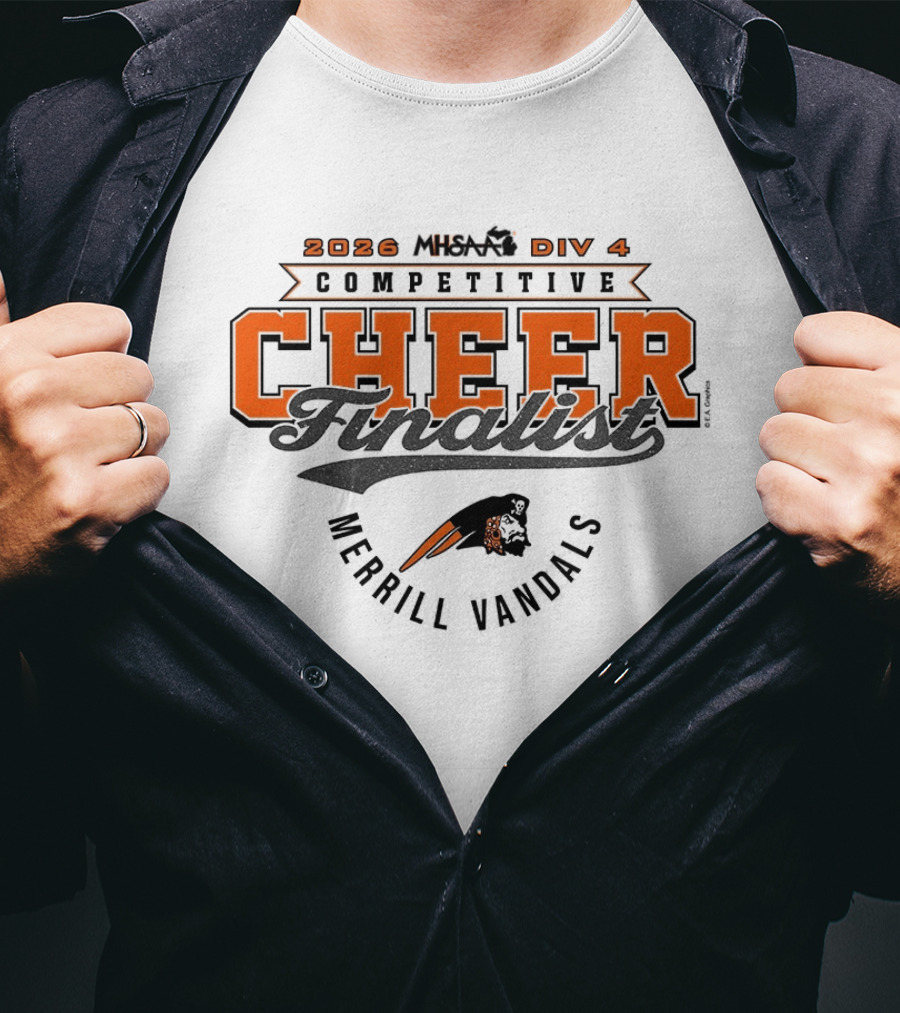 2026 MHSAA Division 4 Competitive Cheer Finalist Merrill Vandals T-Shirt