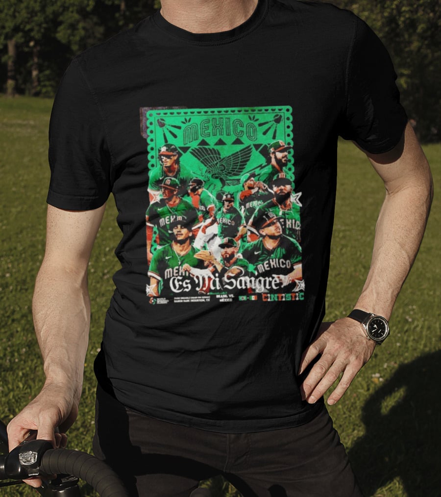 Mexico Es Mi Sangre 2026 World Baseball Classic Brasil Houston Baseball Players T-Shirt