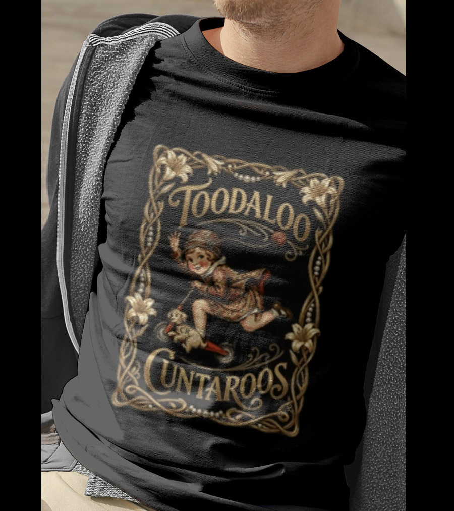 Toodaloo Cuntaroos Vintage Roller Girl With Dog T-Shirt