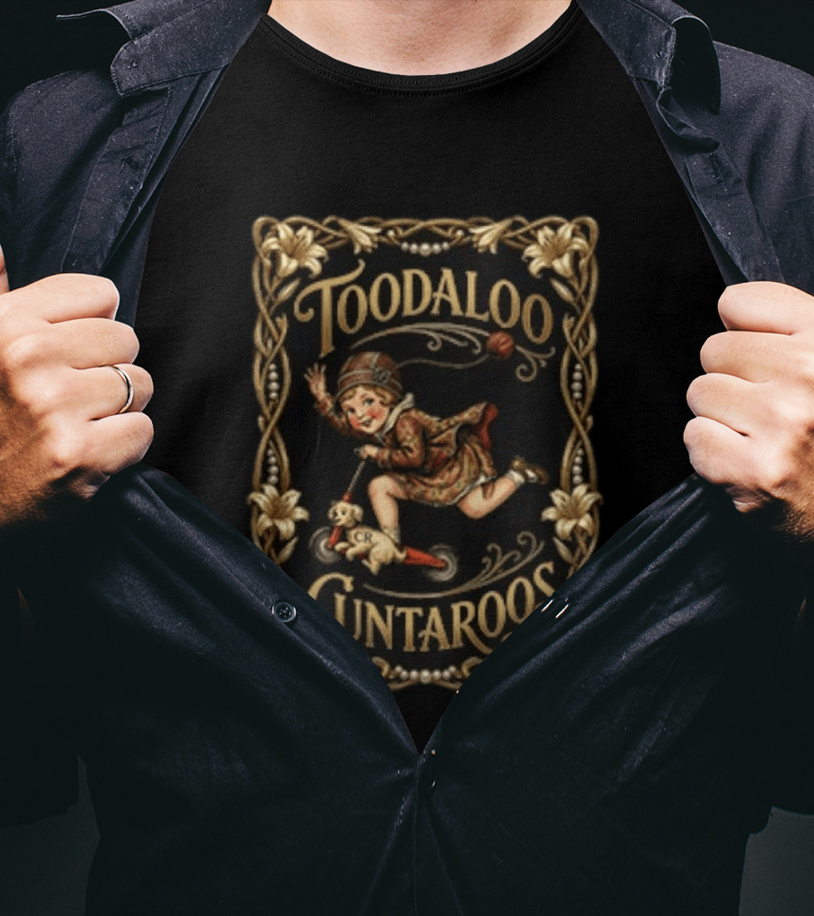 Toodaloo Cuntaroos Vintage Roller Girl With Dog T-Shirt