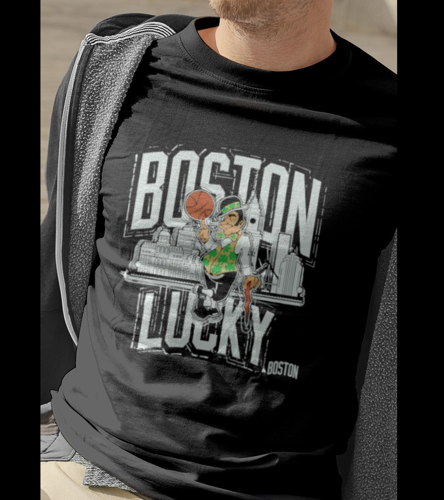 Boston Celtics Lucky City Basketball Skyline T-Shirt