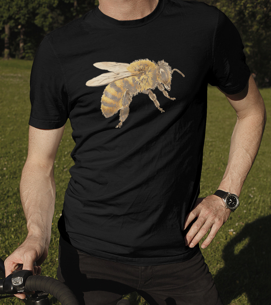 Honey Bee Realistic Illustration Detailed Insect T-Shirt