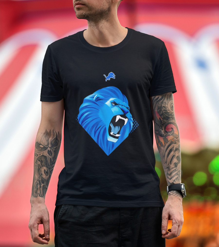 Team Youth Detroit Lions Roaring Blue Lion T-Shirt