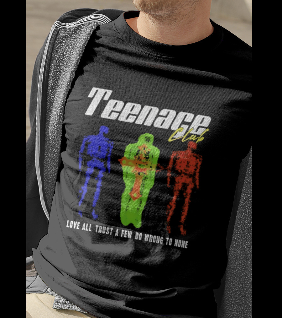 Teenage Club Love All Trust A Few Do Wrong To None Vibrant Neon Figures T-Shirt