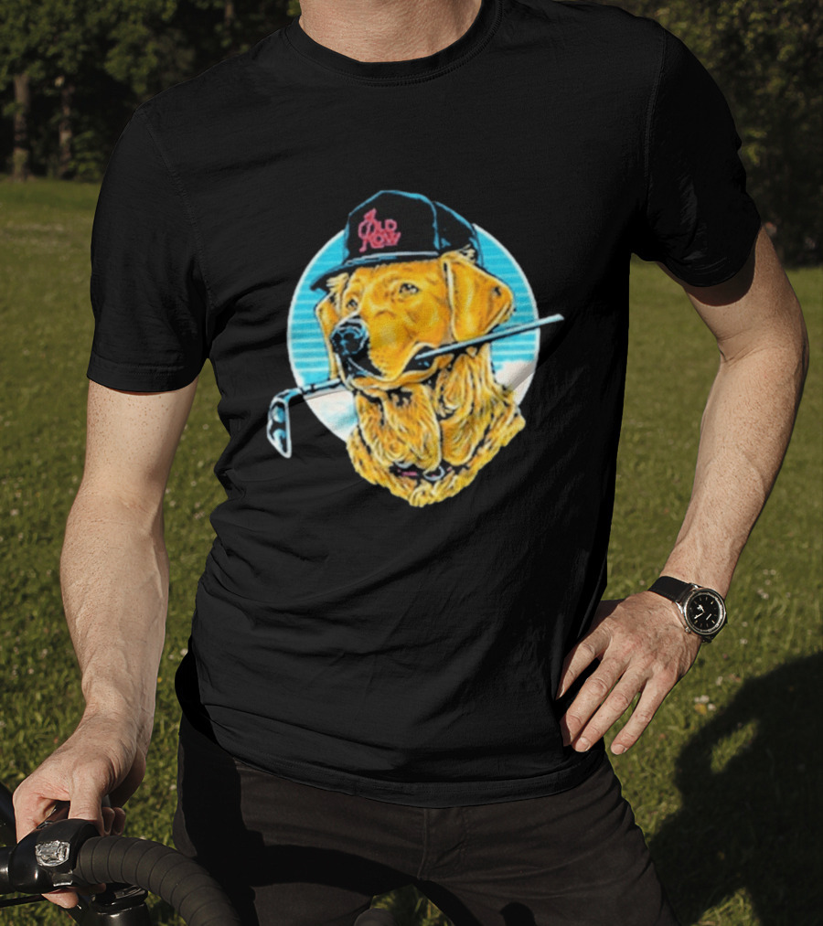 Old Row The Good Boys Golf Club Golden Retriever With Golf Club In Mouth T-Shirt