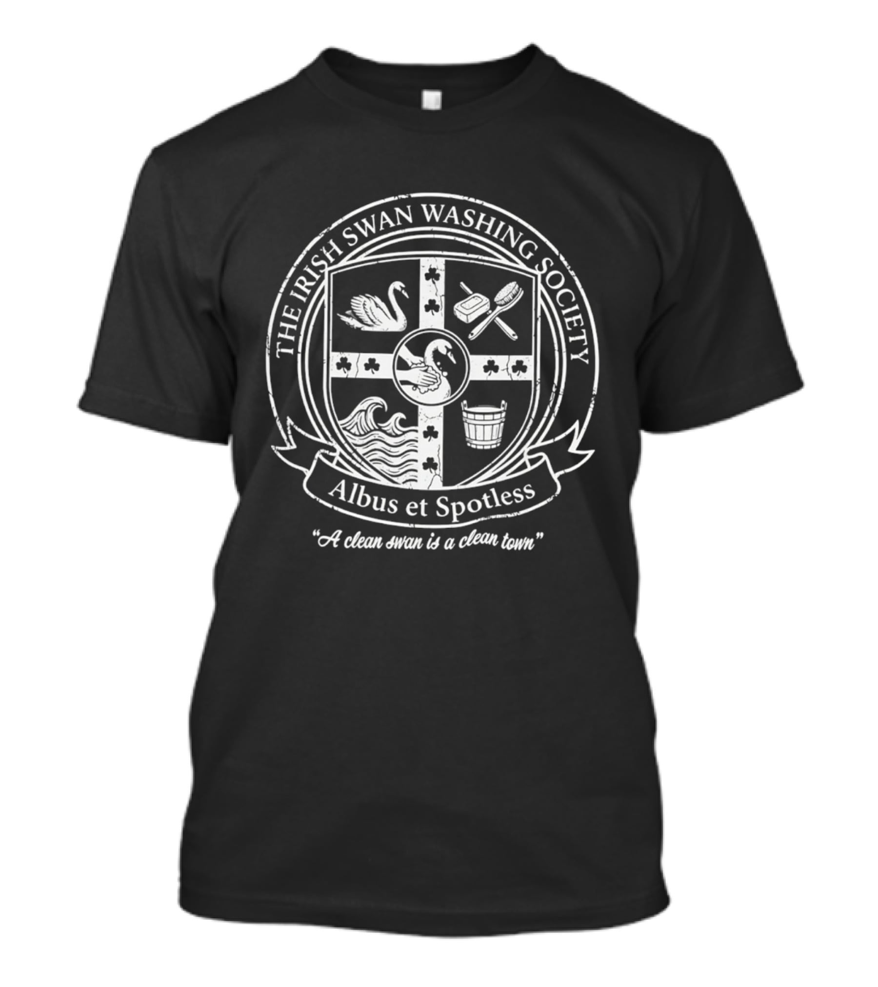 The Irish Swan Washing Society Albus Et Spotless A Clean Swan Is A Clean Team T-Shirt