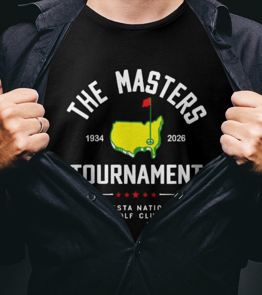 The Masters Tournament Augusta National Golf Club 1934 2026 Iconic Yellow Flag Map T-Shirt