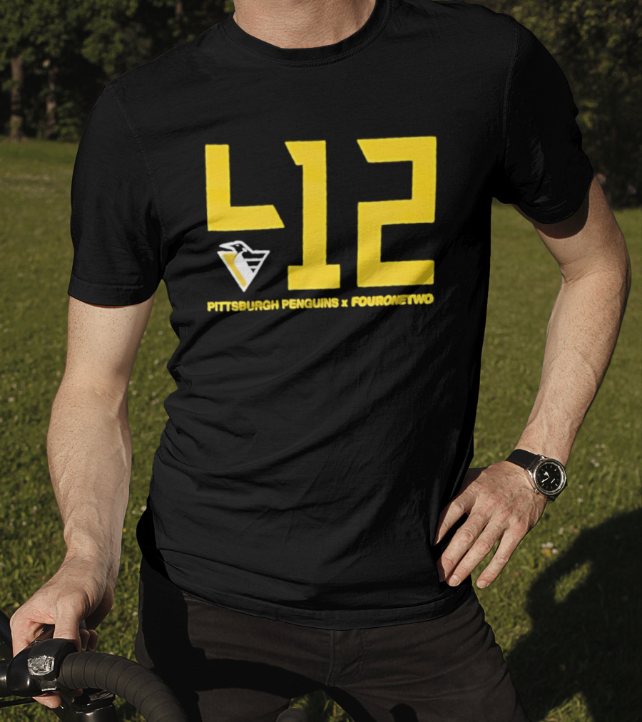 Pittsburgh Penguins 412 Fouronetwo Yellow Number T-Shirt