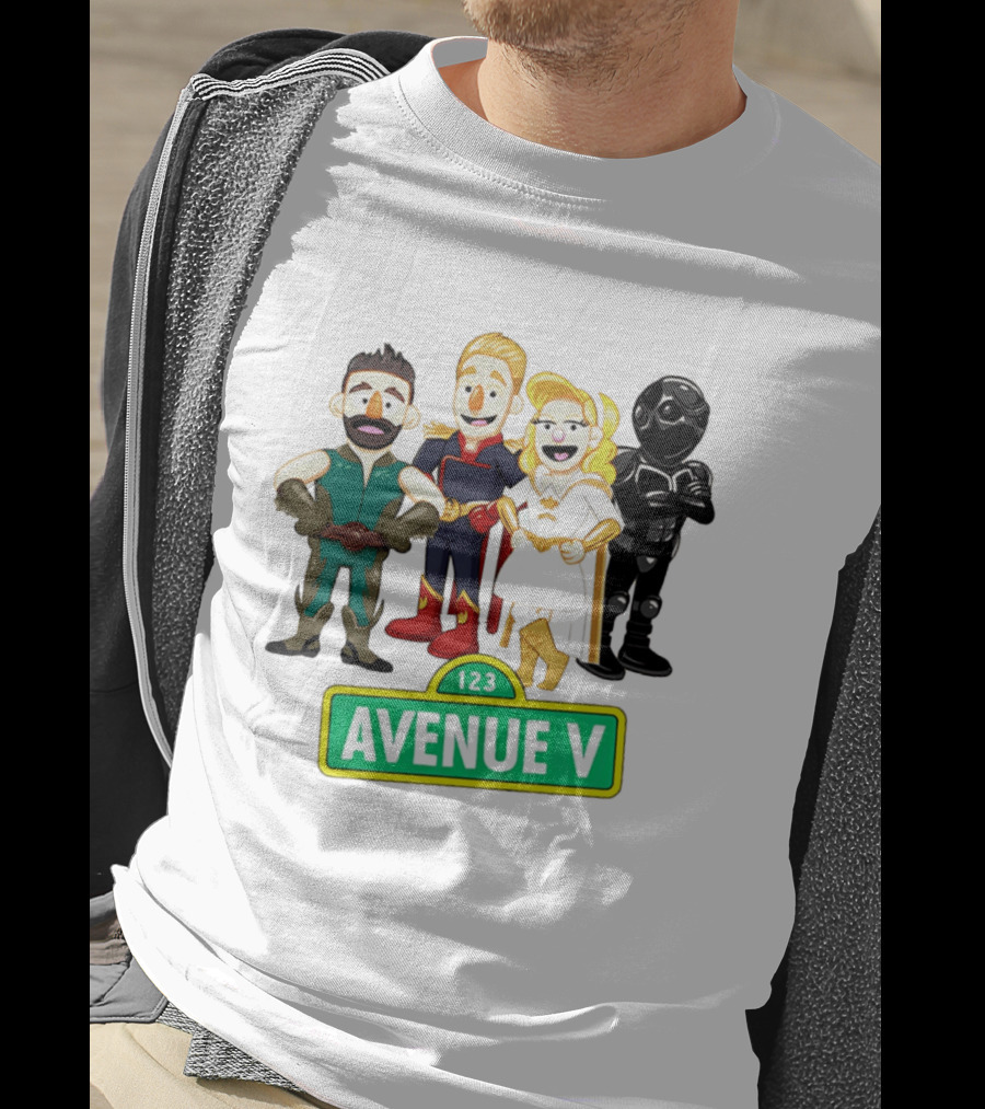 123 Avenue V Cartoon Characters Crossover Ensemble T-Shirt