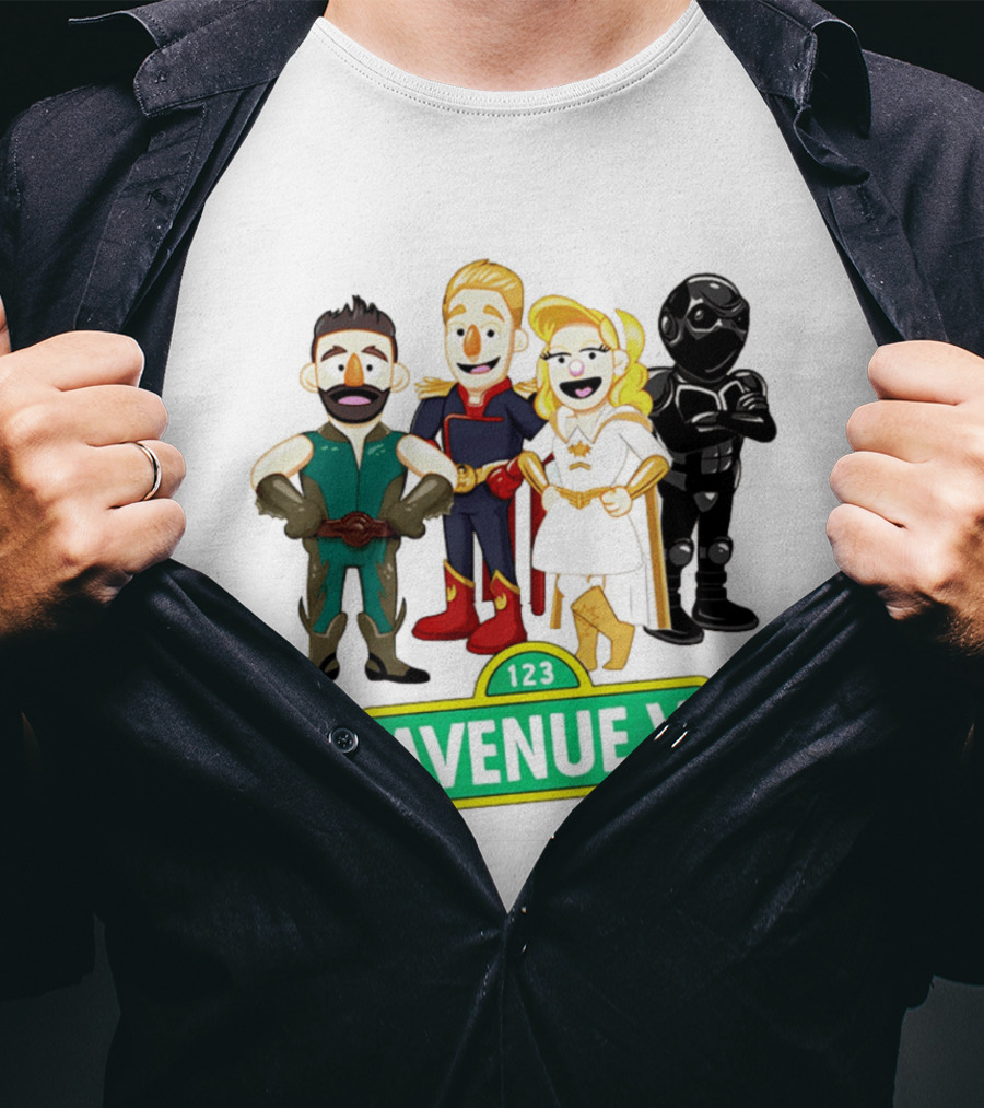 123 Avenue V Cartoon Characters Crossover Ensemble T-Shirt