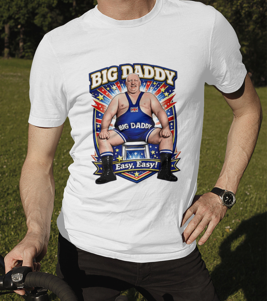 Big Daddy Easy Easy British Wrestler Stars Stripes T-Shirt