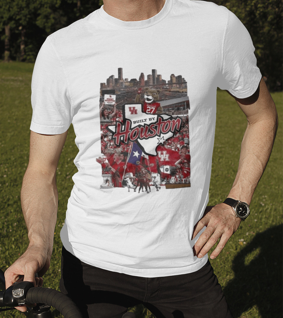 University Of Houston Cougar Pride Built By Houston Athletics City Skyline T-Shirt
