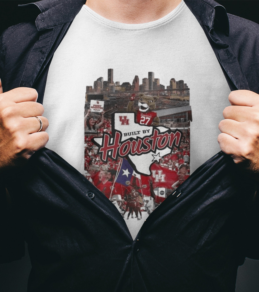 University Of Houston Cougar Pride Built By Houston Athletics City Skyline T-Shirt