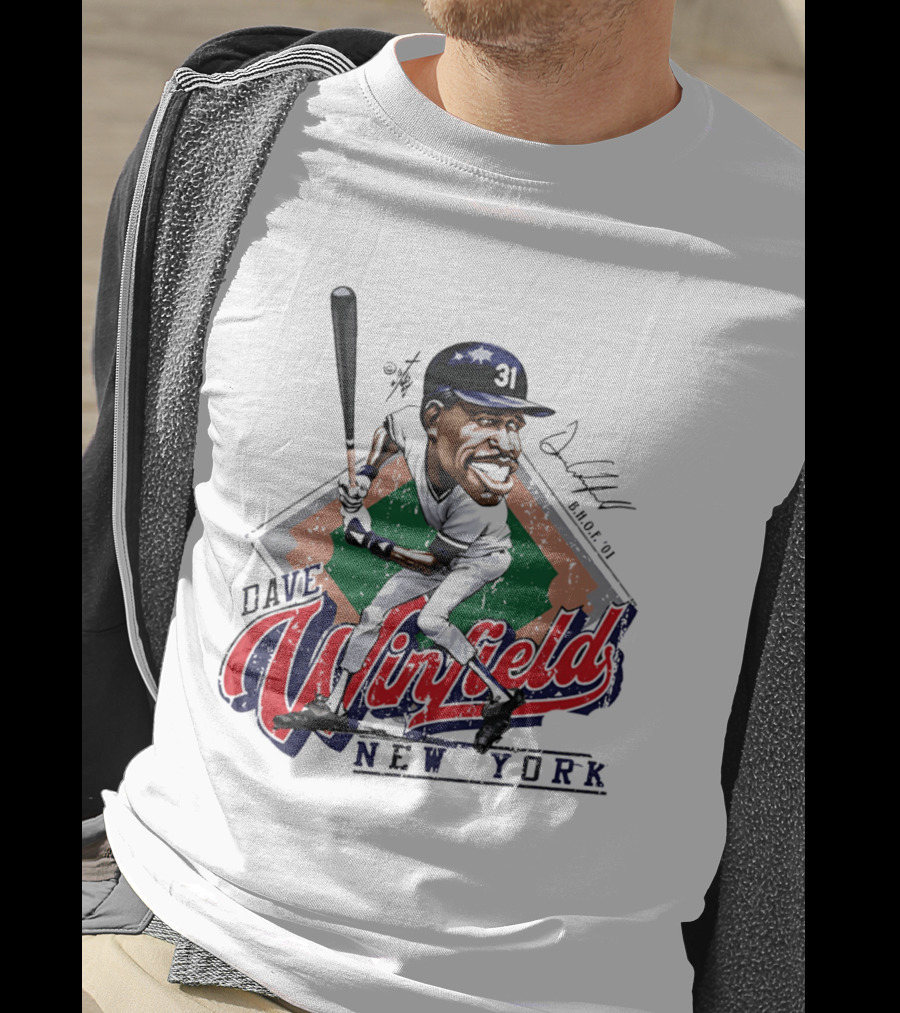 Dave Winfield New York Yankees Bruce Stark Collection Caricature MLB H.O.F. 2001 T-Shirt
