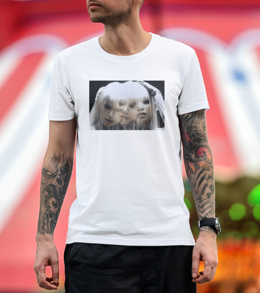 Lisa Bad Angel Gothic Aesthetic Triple Exposure Faces T-Shirt