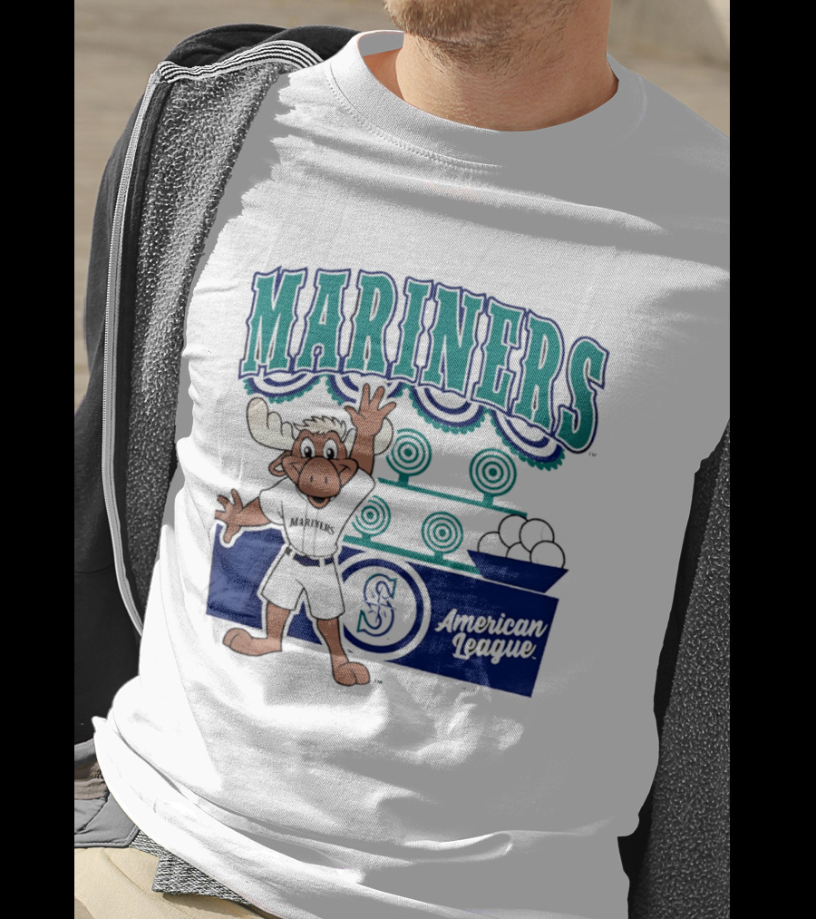 Seattle Mariners Moose Mascot American League 2026 Step Back Up T-Shirt