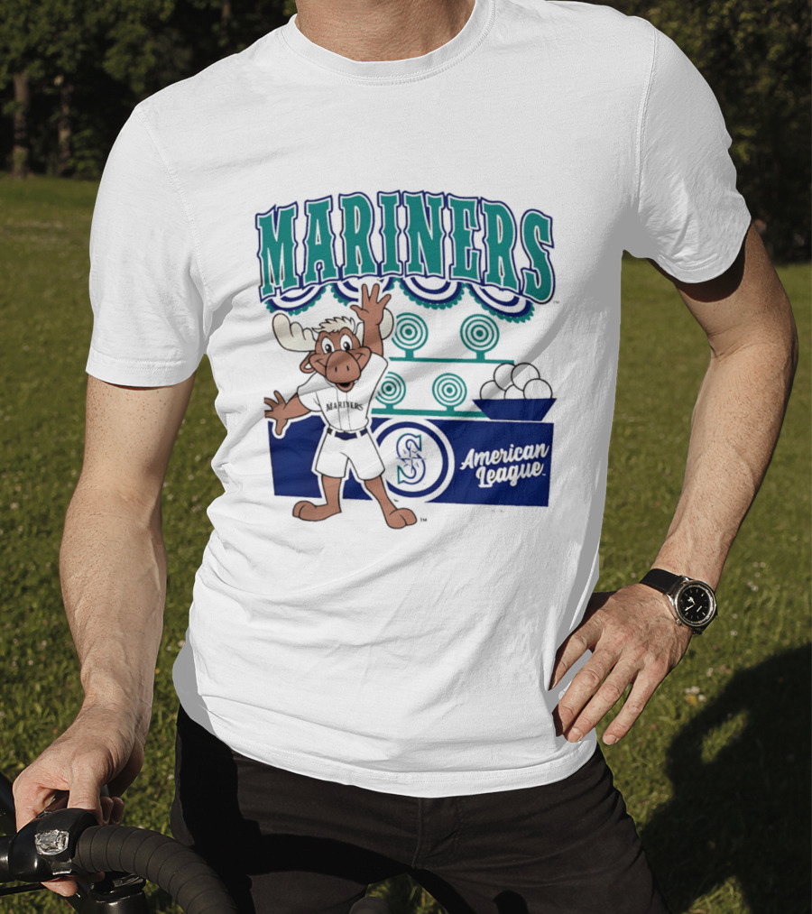 Seattle Mariners Moose Mascot American League 2026 Step Back Up T-Shirt