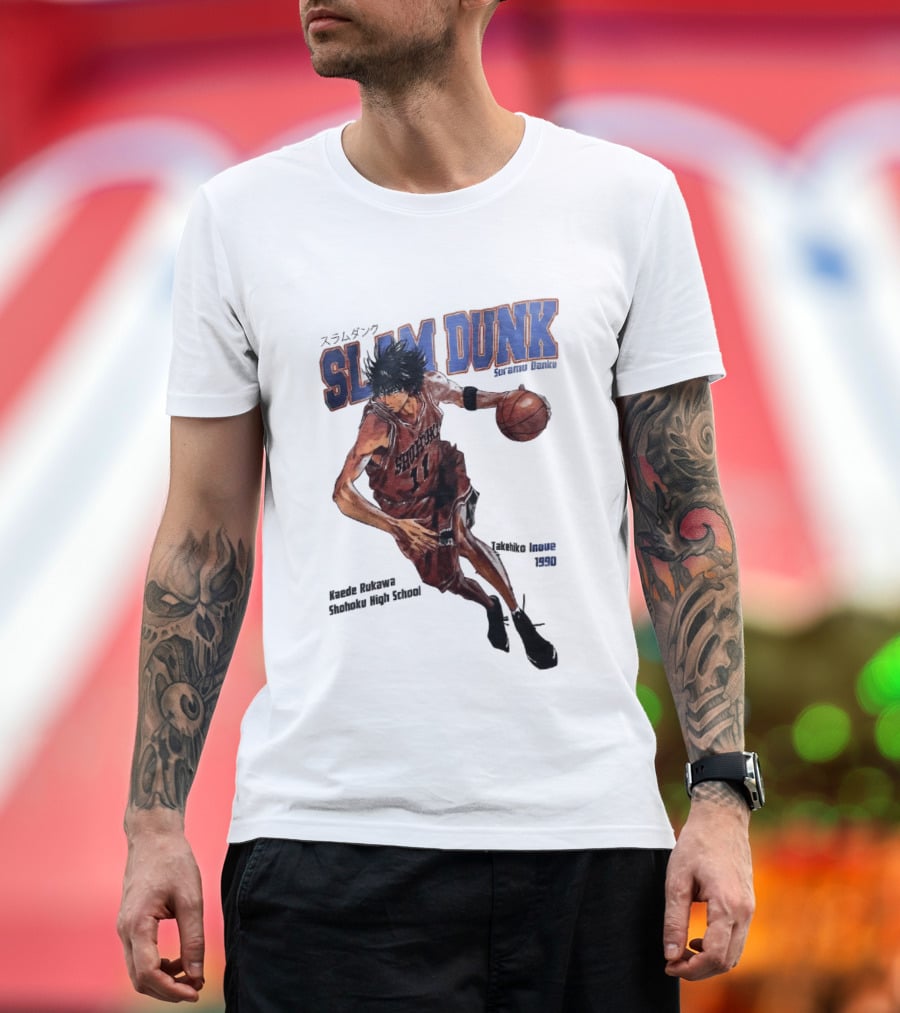 Slam Dunk Kaede Rukawa Shohoku High School Basketball Anime Character Japan T-Shirt