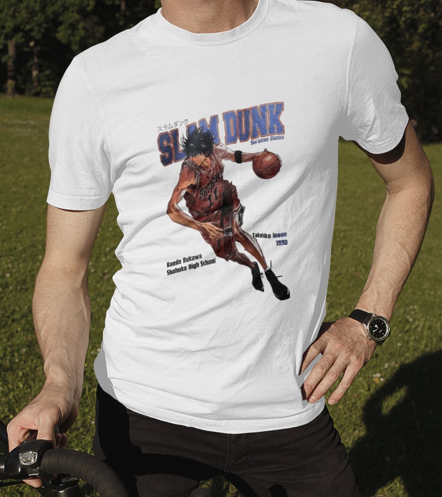 Slam Dunk Kaede Rukawa Shohoku High School Basketball Anime Character Japan T-Shirt