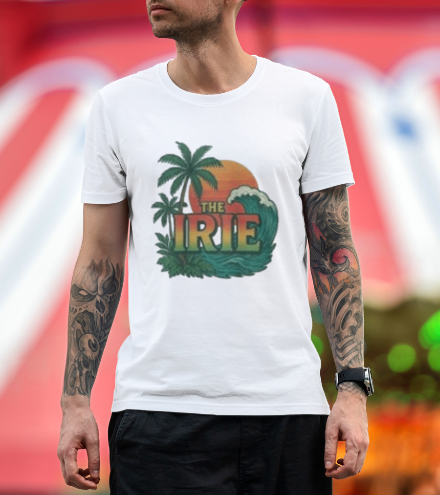 Tropical Palm Trees Sunset Wave Irie T-Shirt