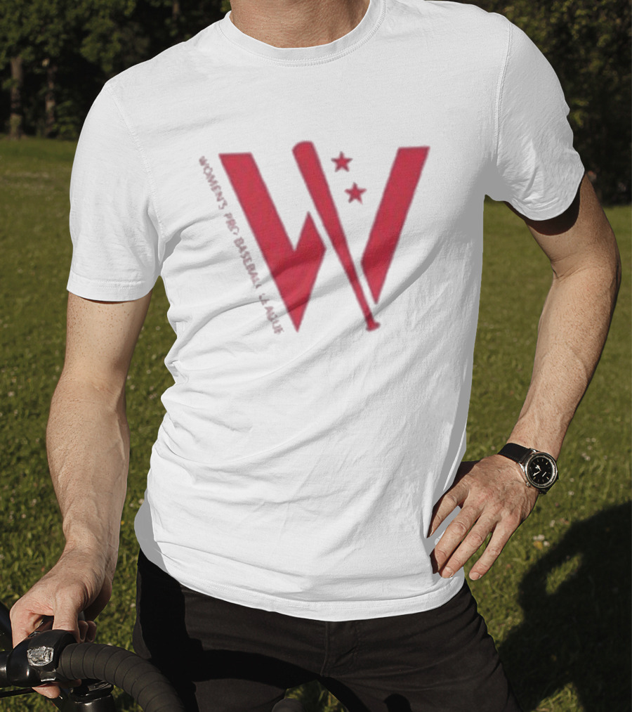 Women's Pro Baseball League Giant W With Stars And Bat T-Shirt