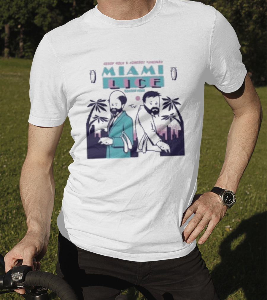Aesop Rock Homeboy Sandman Miami Lice Retro Palm Trees 80s T-Shirt