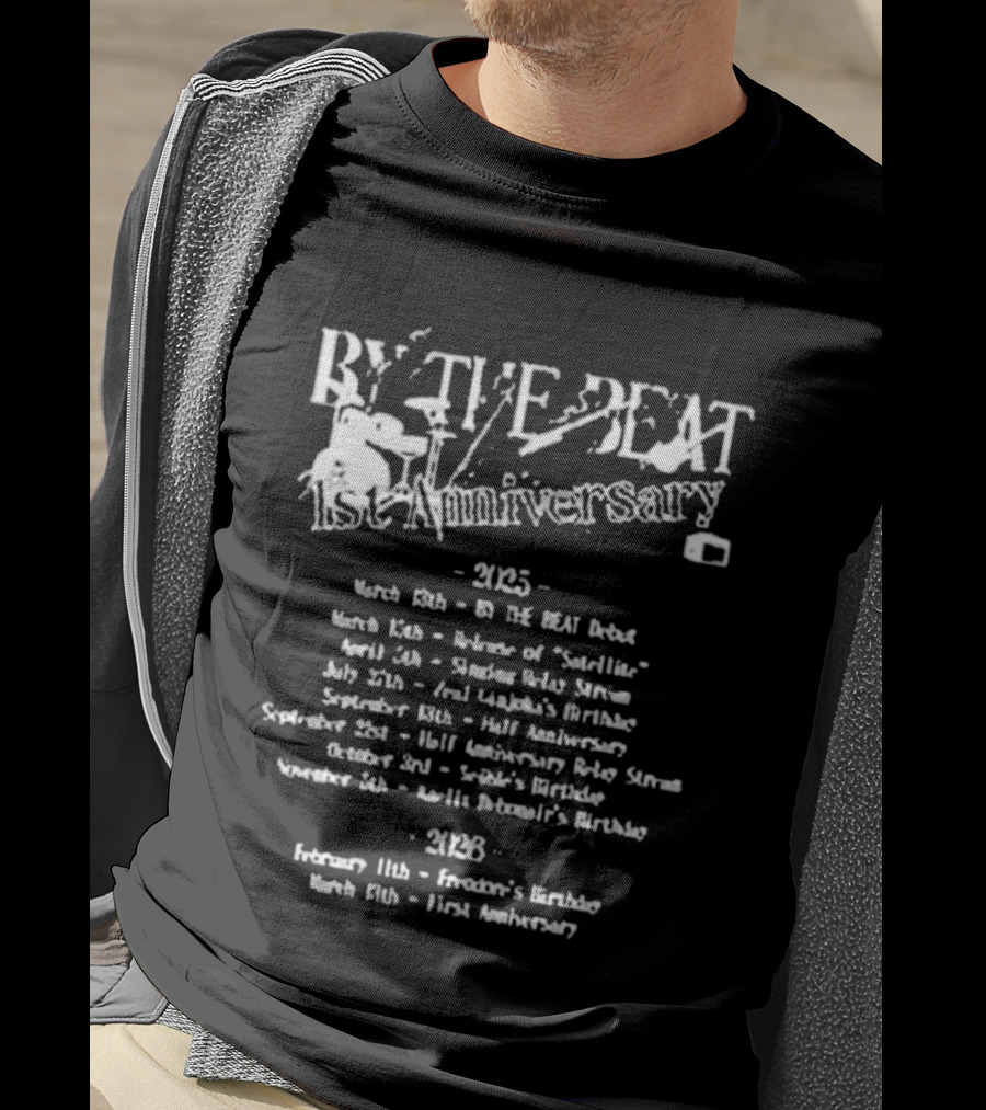 BY THE BEAT 1st Anniversary 2025 Events Calendar Highlights T-Shirt