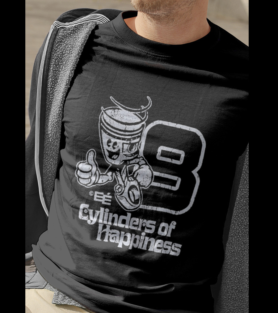 8 Cylinders Of Happiness Emoji Character Thumbs Up T-Shirt