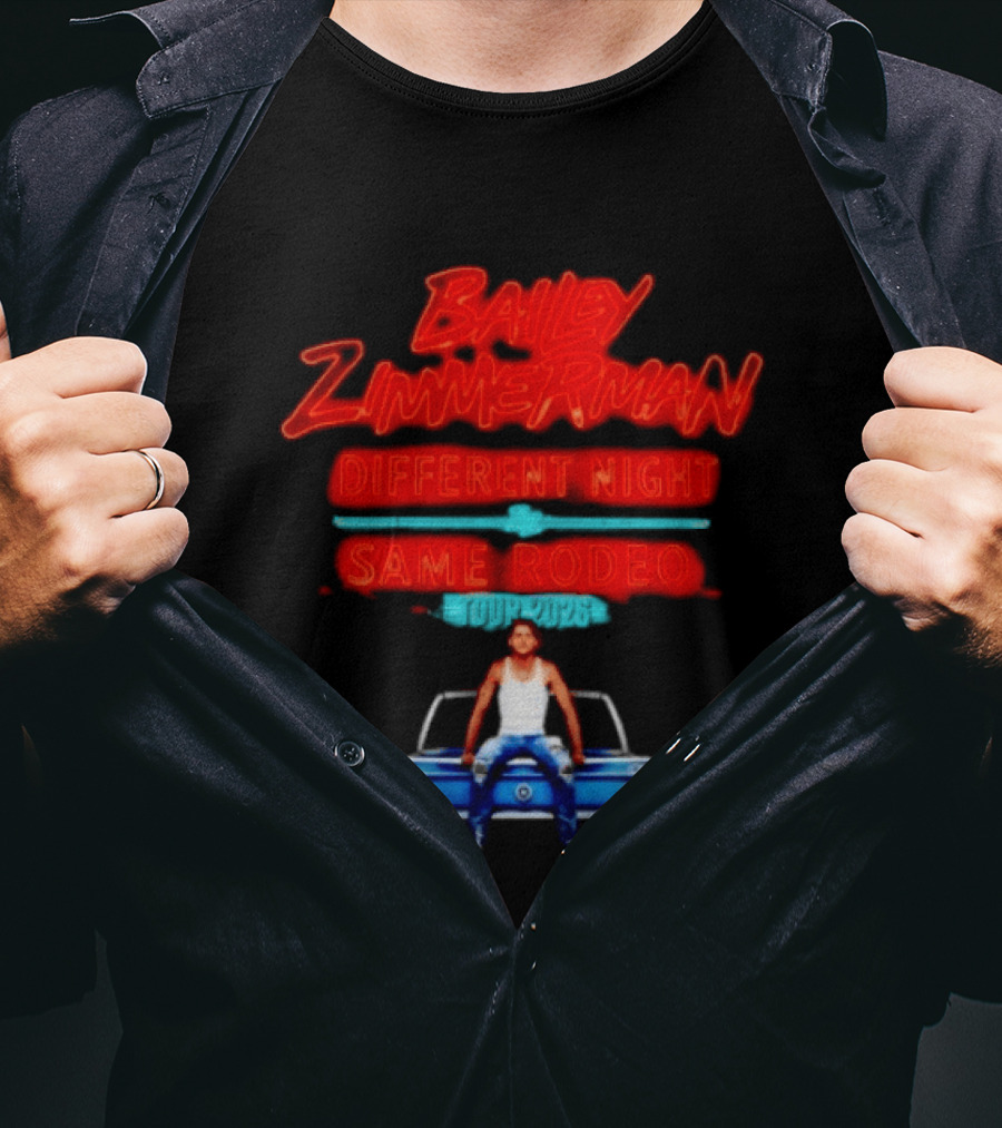 Bailey Zimmerman Different Night Same Rodeo Tour 2026 T-Shirt