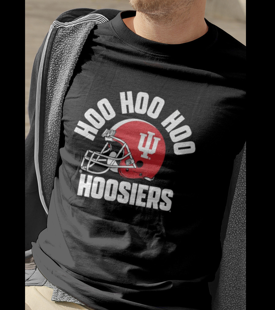 Indiana Hoosiers Hoo Hoo Hoo Football Helmet Logo Hoosiers T-Shirt