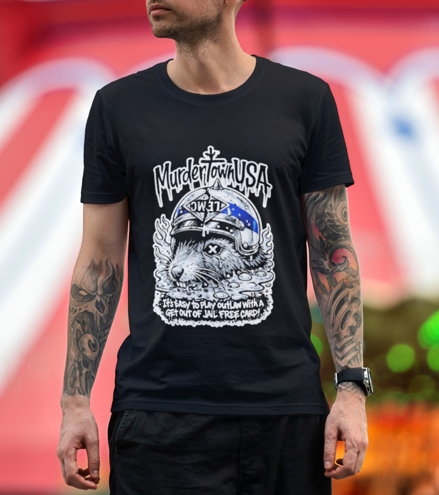 Murder Town USA It's Easy To Play Outlaw Get Out Of Jail Free Card Wild West T-Shirt