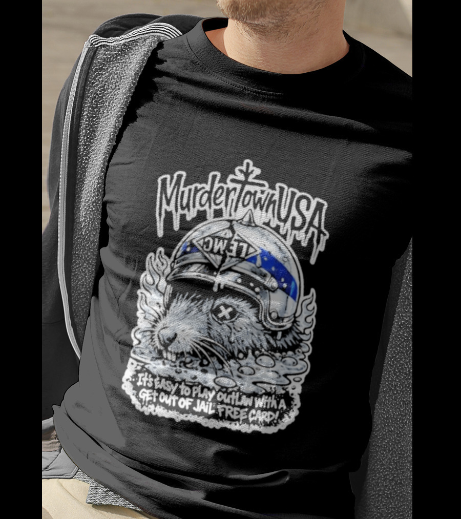 Murder Town USA It's Easy To Play Outlaw Get Out Of Jail Free Card Wild West T-Shirt